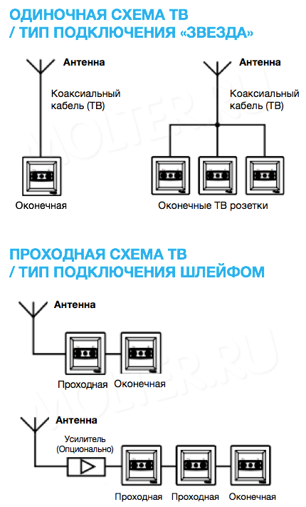 Виды ТВ-розеток Виды ТВ розеток