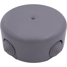 Распределительная коробка 110 мм, пластик — титан, Bironi (4 кабельных ввода в комплекте)