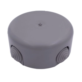 Распределительная коробка 78 мм, пластик — титан, Bironi (4 кабельных ввода в комплекте)