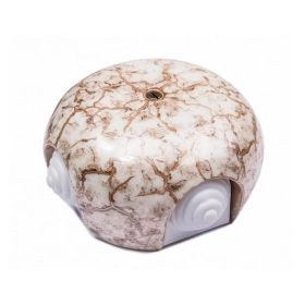 Распределительная коробка 86 мм керамика — мрамор золото, Bironi (4 кабельных ввода в комплекте)