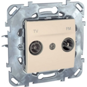 Розетка TV-FM оконечная - бежевый, Schneider Unica