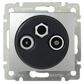 Розетка TV-FM-SAT, одиночная - алюминий, Legrand Valena