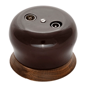 Розетка TV/R-SAT проходная, керамика — коричневый, Фаберже, Bironi