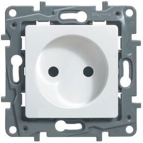 Розетка без заземления - белый, Legrand Etika