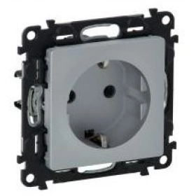 Розетка с заземлением - алюминий, Legrand Valena Life