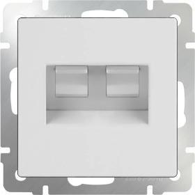 Розетка интернет двойная RJ45 CAT5 - белый, Werkel, WL01-RJ45+RJ45