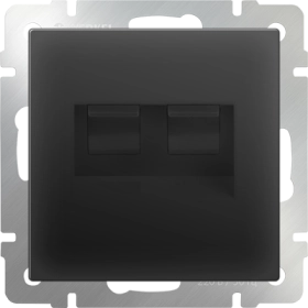 Розетка интернет двойная RJ45 CAT5 - черный матовый, Werkel, WL08-RJ45+RJ45