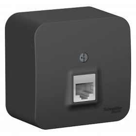 Розетка компьютерная RJ45 CAT5 - антрацит, Schneider Blanca