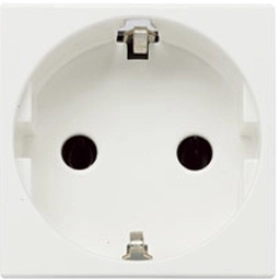 Розетка с заземлением, шторками, автоматическими клеммами - альпийский белый, ABB Zenit (N2288.6 BL)