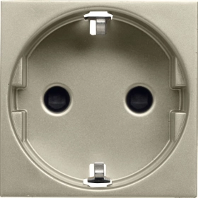 Розетка с заземлением, шторками, автоматическими клеммами - шампань, ABB Zenit (N2288.6 CV)