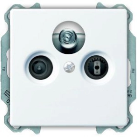 Розетка ТV-FМ-SАТ одиночная/оконечная - альпийский белый, ABB Basic 55 (1724-0-4283/S4100)
