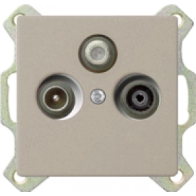 Розетка ТV-FМ-SАТ оконечная/одиночная, шампань, ABB Basic 55