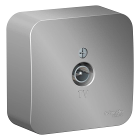 Розетка ТВ одиночная - алюминий, Schneider Blanca