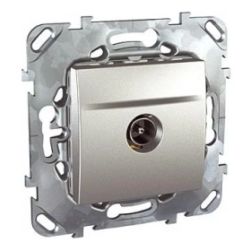 Розетка ТВ одиночная - алюминий, Schneider Unica Top
