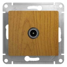 Розетка ТВ одиночная/оконечная 1 Дб - дуб, Schneider Glossa