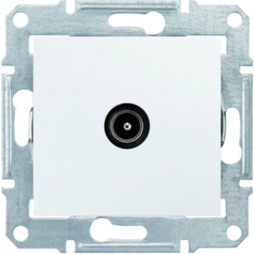 Розетка ТВ оконечная/одиночная, 1 дБ - белый, Schneider Sedna