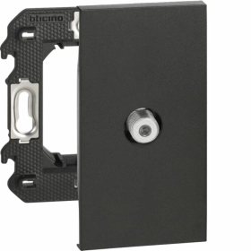 Розетка телевизионная TV звезда разъем F 2 модуля — черный, Bticino Living Now