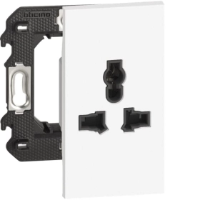 Розетка электрическая мультистандарт 2 модуля — белый, Bticino Living Now