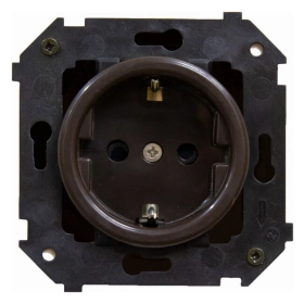 Розетка, механизм, скрытый монтаж — коричневый, Шедель, Bironi