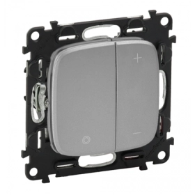 Светорегулятор нажимной с нейтралью, для балласта 1-10 Вт - алюминий, Legrand Valena Allure