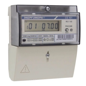 Счетчик электроэнергии CE101 R5.1 145, 1 фаза, 1 тариф - Энергомера