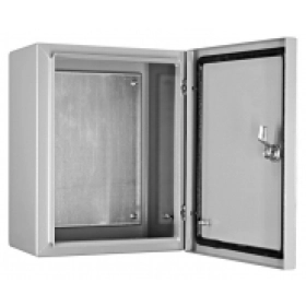 Щит металлический герметичный, серый, серая дверь, ЩМПМг-03, 360х300х155, IP54