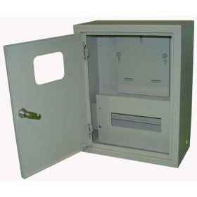 Щит металлический учетно-распределительный, серый, серая дверь, герметичный, ЩРУ- 1Н-12, 400х300х155, IP54
