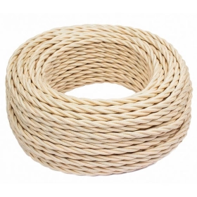 Провод 3*1,5, 20 м — песочное золото матовый, Bironi