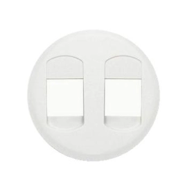 Лицевая панель (накладка) розетки акустической двойной белая 068212 (68212) Legrand (Легранд) Celiane (Селиан)