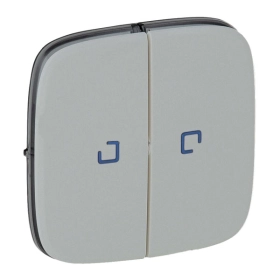 Лицевая панель для выключателя 2 кл с подсветкой- алюминий, Legrand Valena Allure