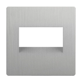 Накладка для двойной компьютерной розетки RJ-45, WL09-RJ45+RJ45-CP - серебряный рифленый, Werkel