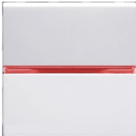 Переключатель промежуточный, 1 кл, с красной подсветкой - альпийский белый, ABB Zenit (N2210 BL + N2192 RJ)