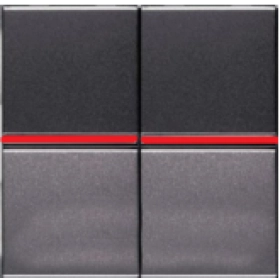 Переключатель промежуточный, 2 кл, с подсветкой - антрацит, ABB Zenit (2 х N2110 AN + 2 х N2192 RJ)