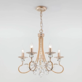 Подвесная люстра Eurosvet 60057/5 белый с золотом