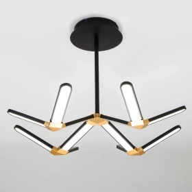 Потолочный светодиодный светильник Eurosvet 90147/4 черный/золото