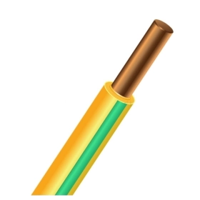 Провод ПВ1 (Пув), жесткий 1х4 желто-зеленый
