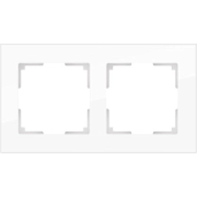 Рамка 2 поста - белый, стекло, Werkel Favorit W0021101