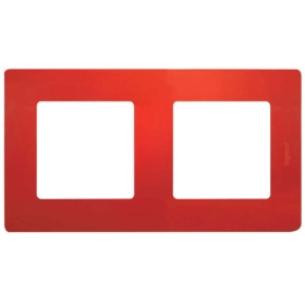 Рамка 2 поста - красная, Legrand Etika