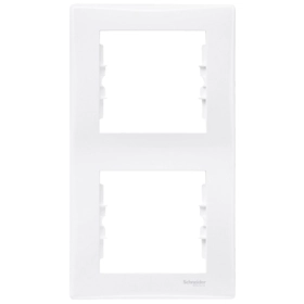Рамка 2 поста вертикальная - белый, Schneider Sedna