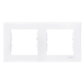 Рамка 2 поста горизонтальная - белый, Schneider Sedna