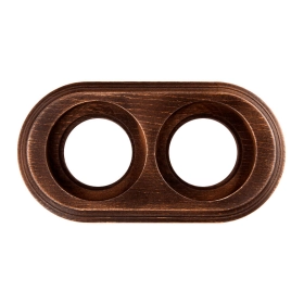 Рамка 2 поста для монтажа с декоративной трубой — бук, старое дерево, Лизетта, Bironi