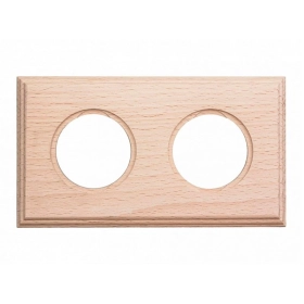 Рамка 2 поста на бревно 220 мм, скрытый монтаж, С.М. — бук, натурэль, Шедель, Bironi