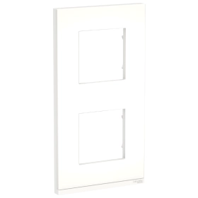 Рамка 2 поста, вертикальная - матовое стекло/белый, Schneider Unica Pure