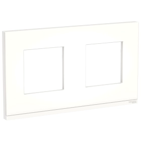 Рамка 2 поста, горизонтальная - матовое стекло/белый, Schneider Unica Pure