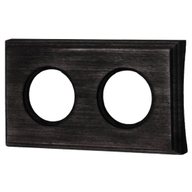 Рамка 2 поста, на бревно 260 мм, скрытый монтаж, С.М. — бук, угольно-черный, Шедель, Bironi