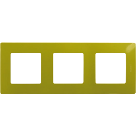 Рамка 3 поста - зеленый папоротник, Legrand Etika