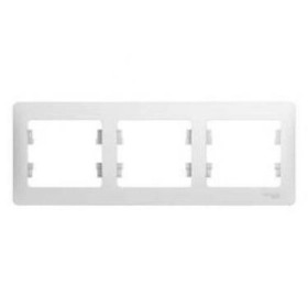 Рамка 3 поста горизонтальная - белый, Schneider Glossa
