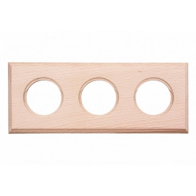 Рамка 3 поста на бревно 220 мм, скрытый монтаж, С.М. — бук, натурэль, Шедель, Bironi