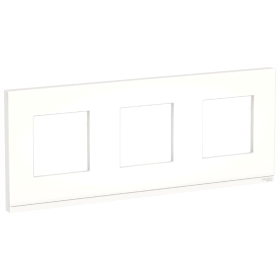 Рамка 3 поста, горизонтальная - матовое стекло/белый, Schneider Unica Pure
