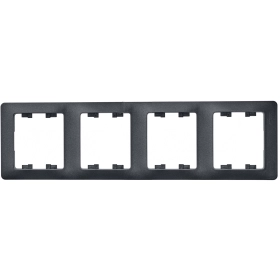 Рамка 4 поста горизонтальная - антрацит, Schneider Glossa